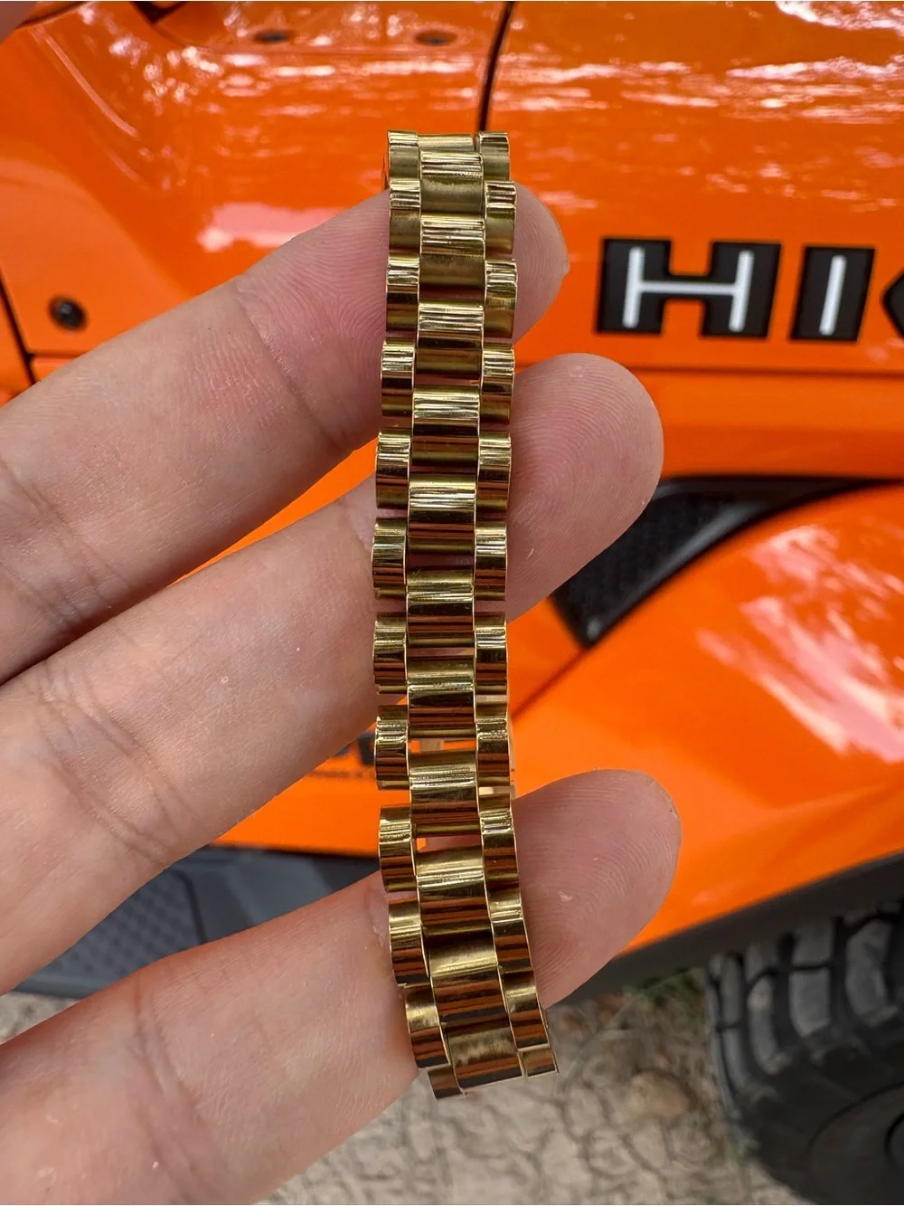 Men's Gold Link Bracelet and Adjustable Slider Chain